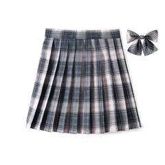 cutiekill-jk-skirt-bow-48cm-vintage-plaid-uniform-skirt-c00183