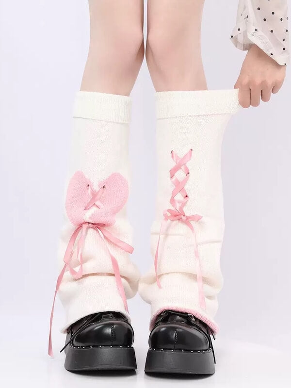 cutiekill-ab-asymmetry-ribbon-heart-y2k-leg-warmer-c0160