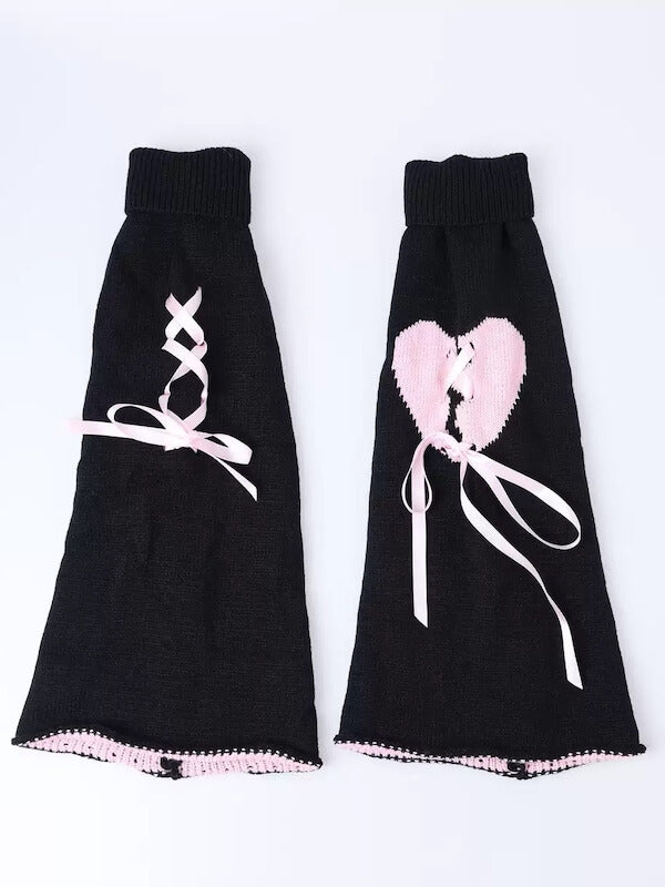 cutiekill-ab-asymmetry-ribbon-heart-y2k-leg-warmer-c0160