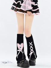 cutiekill-ab-asymmetry-ribbon-heart-y2k-leg-warmer-c0160