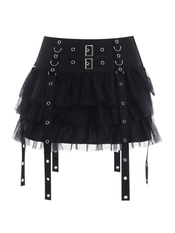 cutiekill-alt-buckles-layered-skirt-ah0443