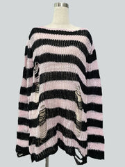 cutiekill-alternative-punk-ripped-stripes-sweater-ah0066