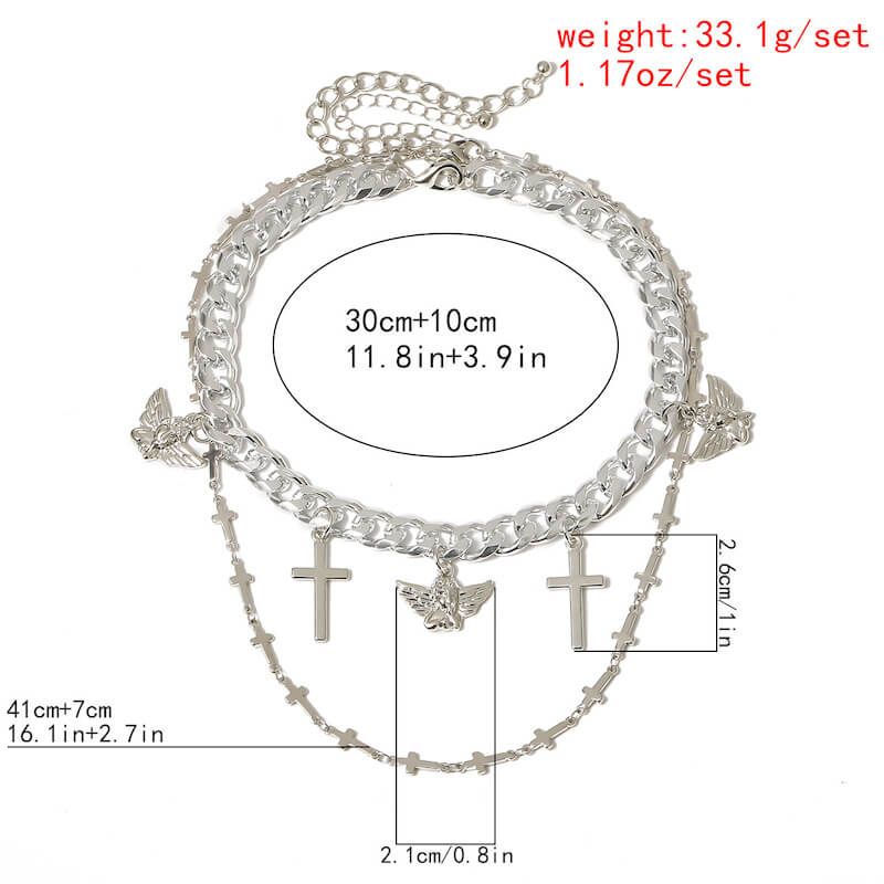 cutiekill-angel-cross-multi-strand-necklace-ah0557