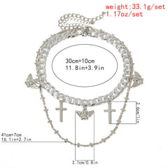 cutiekill-angel-cross-multi-strand-necklace-ah0557