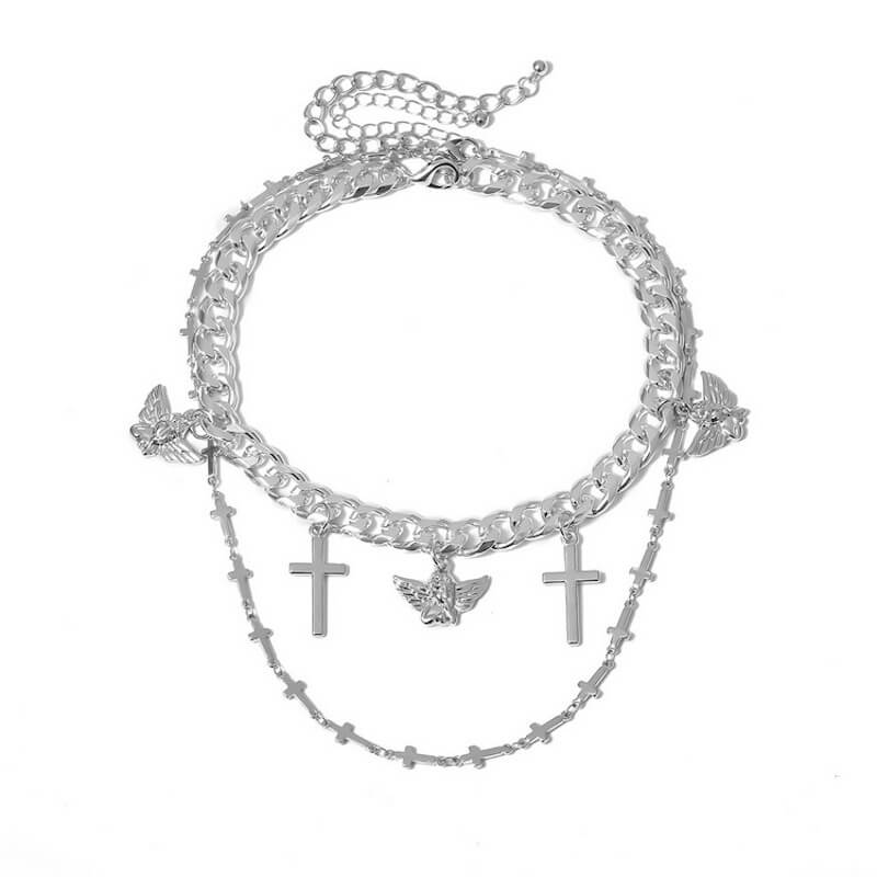 cutiekill-angel-cross-multi-strand-necklace-ah0557