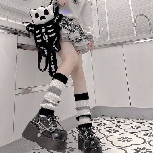 cutiekill-back-to-school-y2k-stripes-leg-warmers-c0100