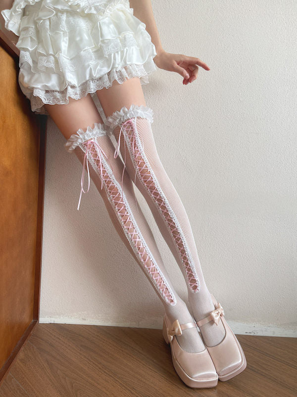 cutiekill-ballet-dream-ribbon-lace-up-mesh-stockings-c0532