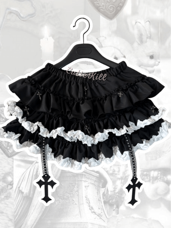 cutiekill-black-angel-y2k-ruffled-bloomer-skirt-cutiey2k0009
