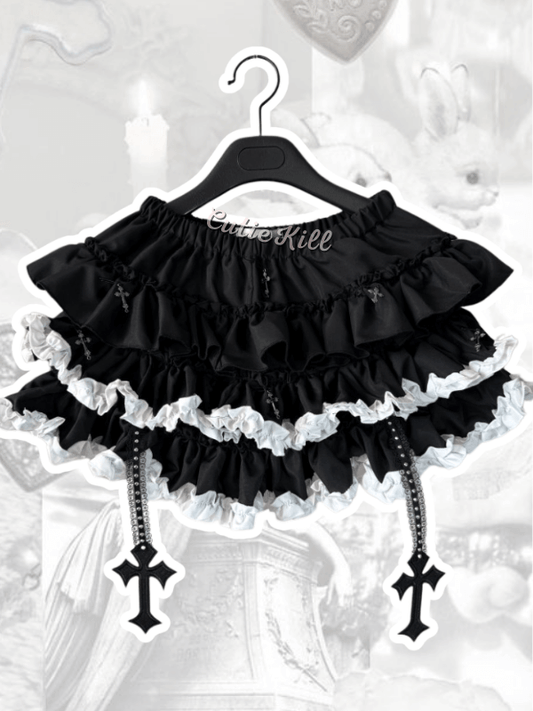 cutiekill-black-angel-y2k-ruffled-bloomer-skirt-cutiey2k0009