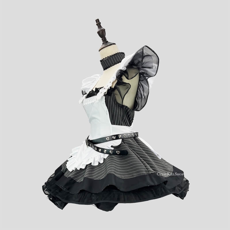 cutiekill-black-white-stripe-maid-dress-ah0908