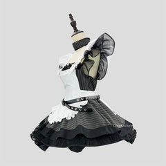 cutiekill-black-white-stripe-maid-dress-ah0908