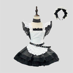 cutiekill-black-white-stripe-maid-dress-ah0908
