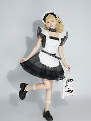 cutiekill-black-white-stripe-maid-dress-ah0908
