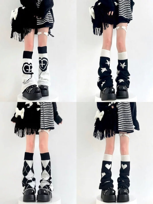 cutiekill-black-white-y2k-leg-warmers-c0348