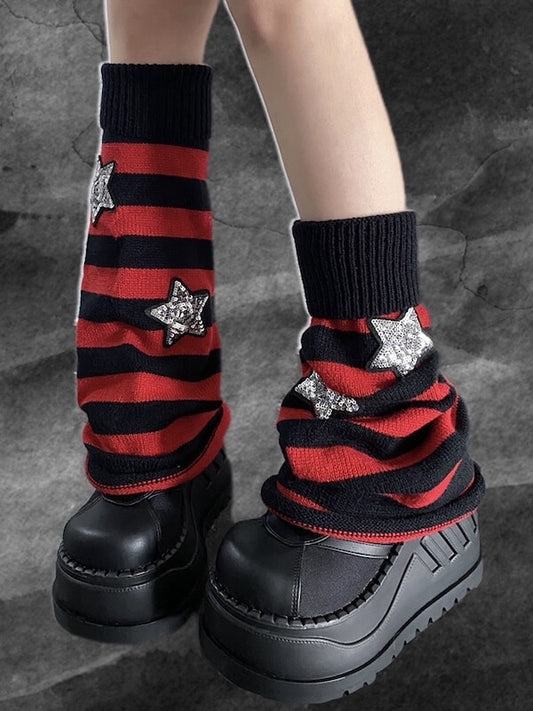 cutiekill-bling-stars-y2k-stripes-leg-warmers-c0097 600