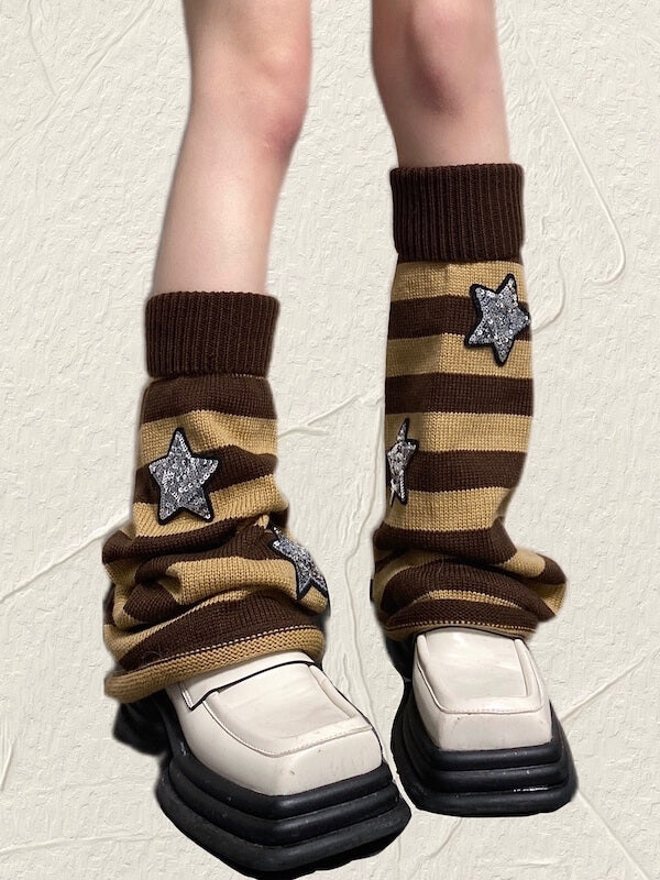 cutiekill-bling-stars-y2k-stripes-leg-warmers-c0097