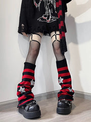 cutiekill-bling-stars-y2k-stripes-leg-warmers-c0097