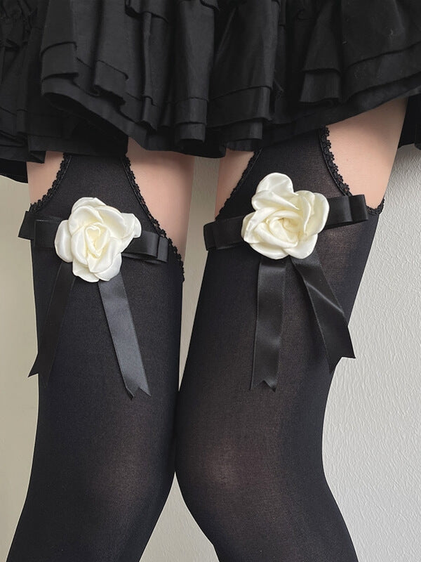 cutiekill-camellia-bow-cut-out-velvet-tights-c0512
