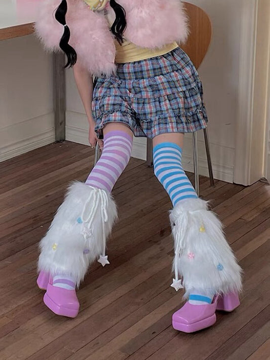 cutiekill-candy-stars-y2k-fur-leg-warmers-c0358