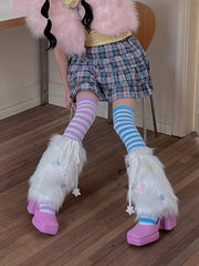 cutiekill-candy-stars-y2k-fur-leg-warmers-c0358