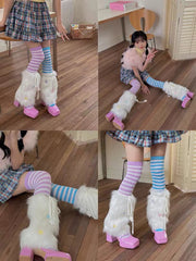 cutiekill-candy-stars-y2k-fur-leg-warmers-c0358