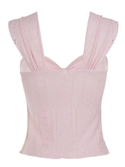 cutiekill-capucine-lace-bow-pointelle-pink-cami-top-om0504