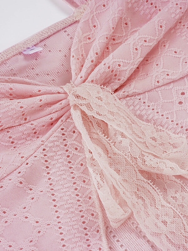 cutiekill-capucine-lace-bow-pointelle-pink-cami-top-om0504