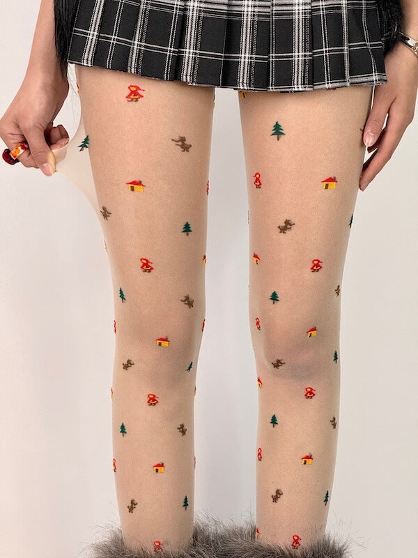 cutiekill-christmas-tree-house-tights-c0409