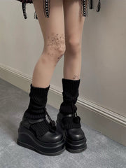 Lolita fluffy pompon leg warmers