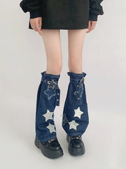 cutiekill-cool-star-denim-leg-warmers-c0331