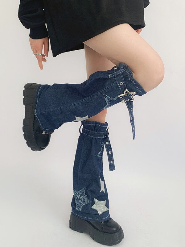 cutiekill-cool-star-denim-leg-warmers-c0331