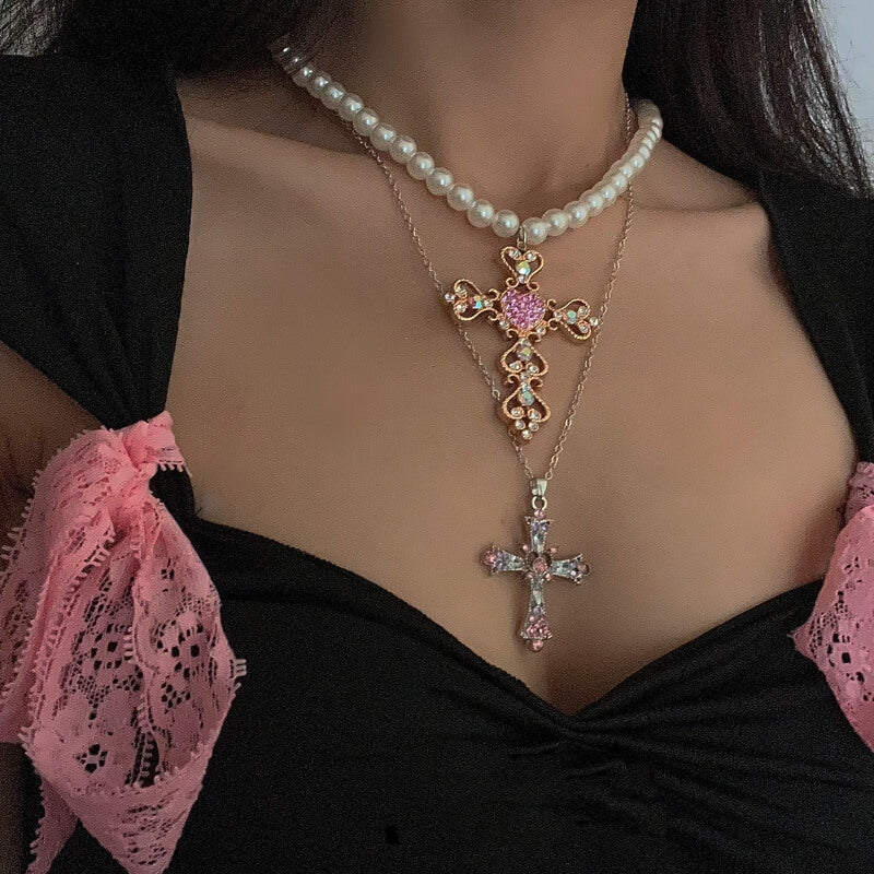 cutiekill-cross-diamond-pearl-necklace-ah0450