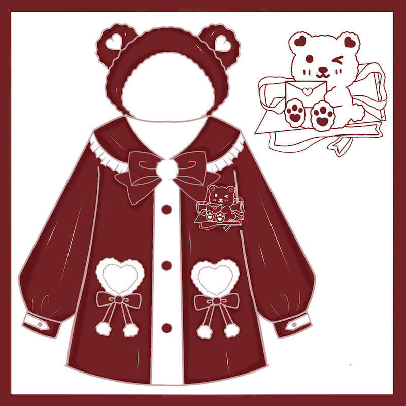 cutiekill-cute-bear-jk-red-uniform-set-jk0058