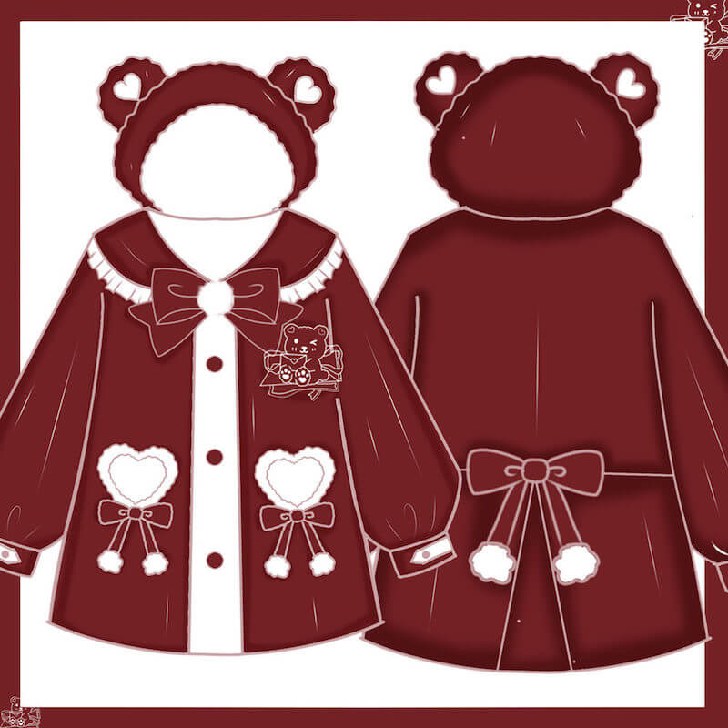 cutiekill-cute-bear-jk-red-uniform-set-jk0058