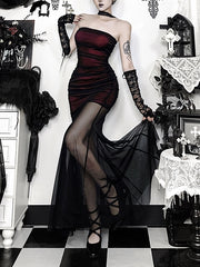 cutiekill-dark-aesthetic-corset-mesh-mermaid-dress-ah0917
