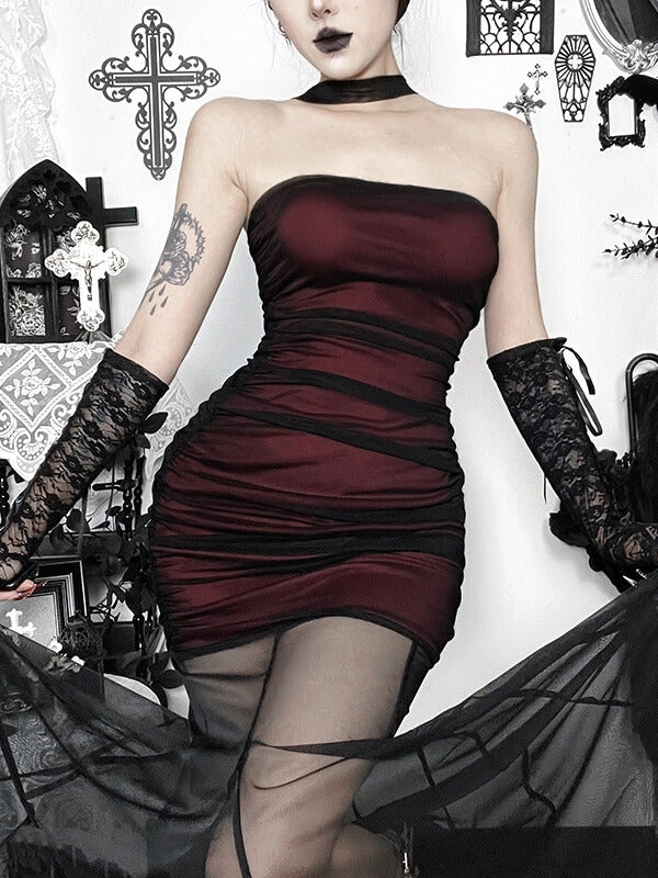 cutiekill-dark-aesthetic-corset-mesh-mermaid-dress-ah0917
