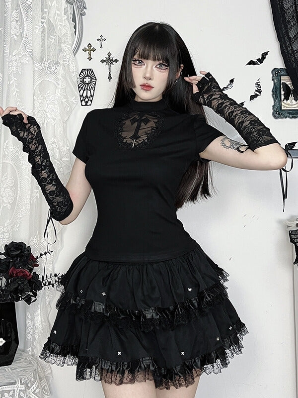cutiekill-dark-gothic-starry-tulle-skort-ah0860