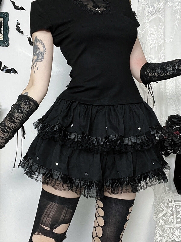 cutiekill-dark-gothic-starry-tulle-skort-ah0860