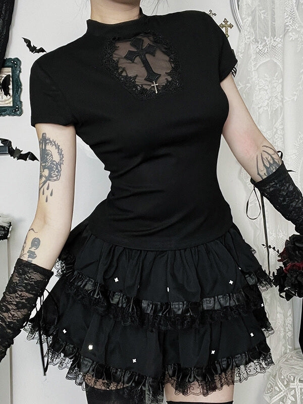cutiekill-dark-gothic-starry-tulle-skort-ah0860