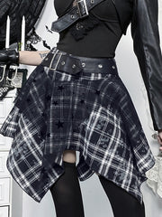 cutiekill-dark-punk-mesh-plaid-skirt-ah0906
