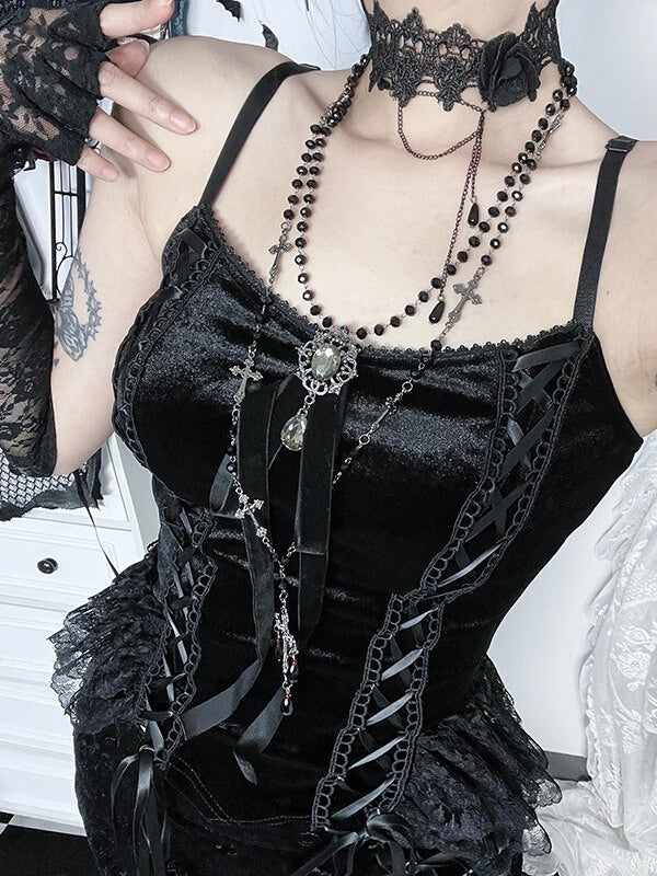 cutiekill-dark-romantic-velvet-lace-trim-camisole-ah0875