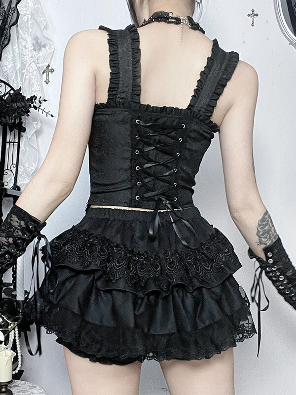 cutiekill-dark-spiderweb-jacquard-lace-up-cami-ah0903