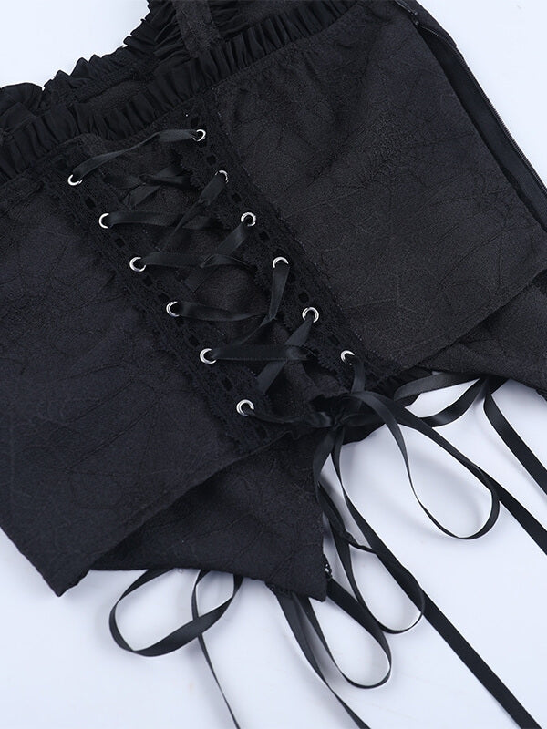 cutiekill-dark-spiderweb-jacquard-lace-up-cami-ah0903