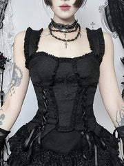 cutiekill-dark-spiderweb-jacquard-lace-up-cami-ah0903