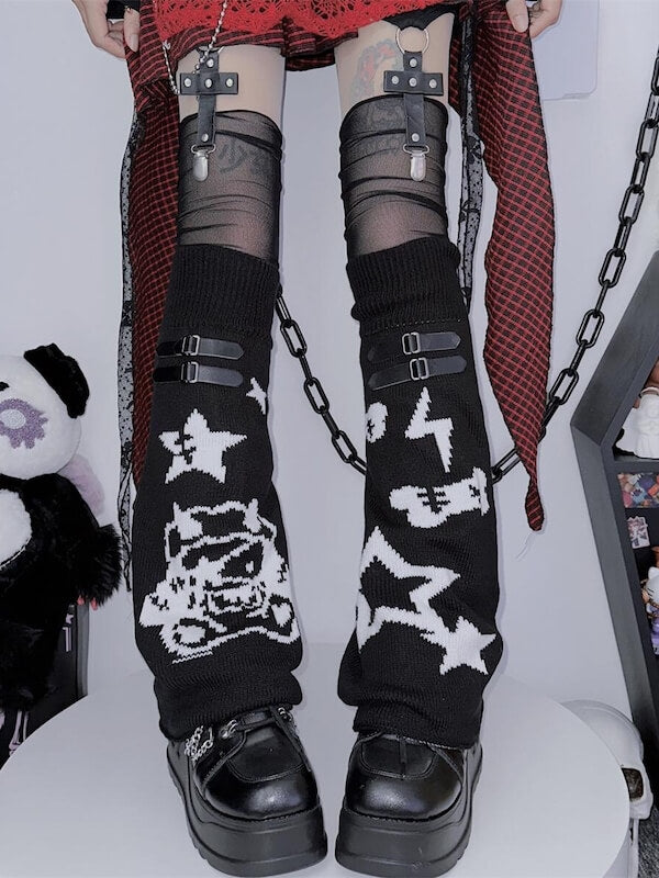 cutiekill-devil-star-buckle-leg-warmers-c0333