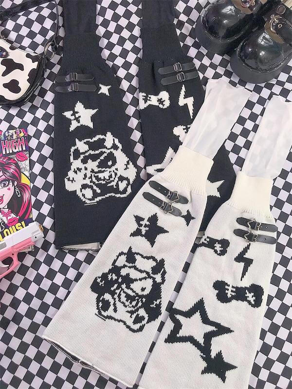 cutiekill-devil-star-buckle-leg-warmers-c0333