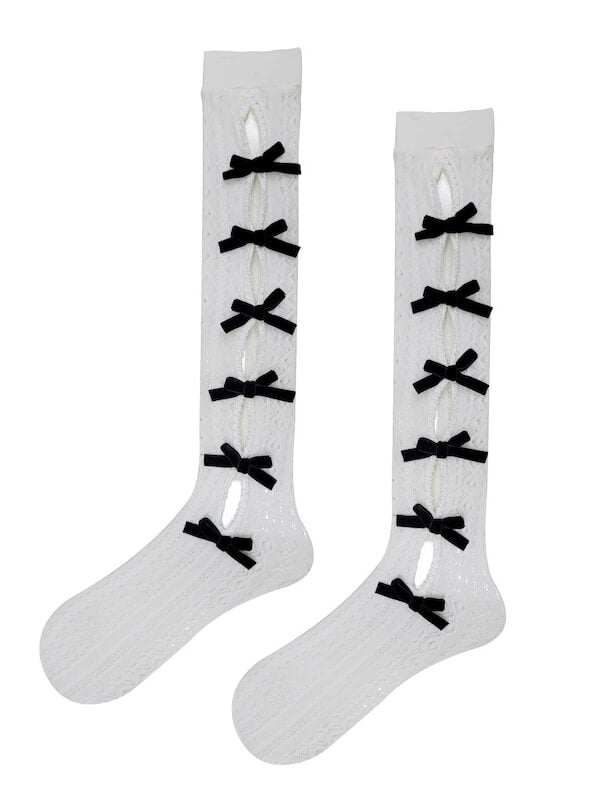 cutiekill-fairy-core-bow-hollow-out-lace-stockings-c0098