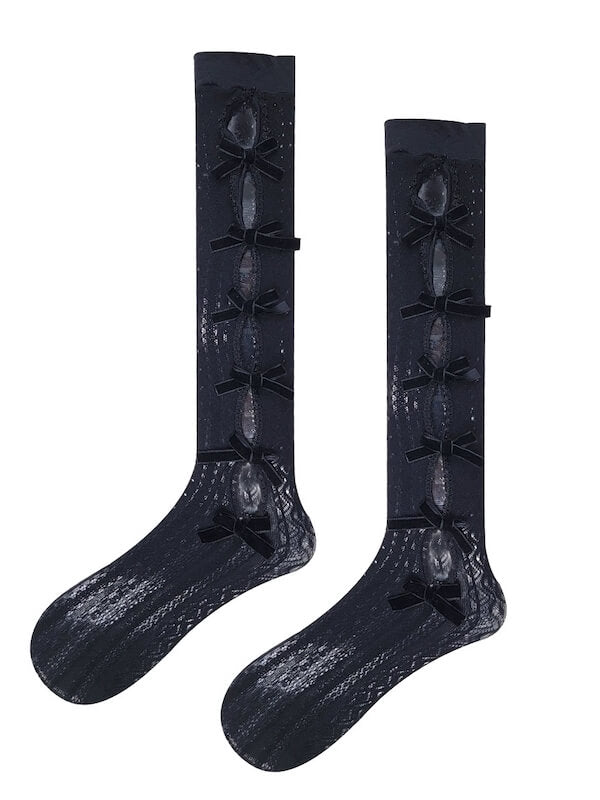 cutiekill-fairy-core-bow-hollow-out-lace-stockings-c0098