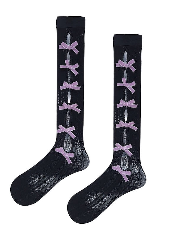 cutiekill-fairy-core-bow-hollow-out-lace-stockings-c0098