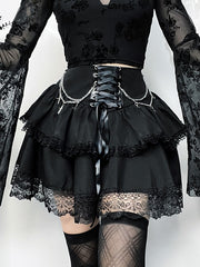 cutiekill-fairy-goth-floral-top-chains-skirt-ah0550